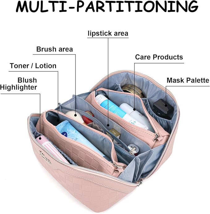 Travel Makeup Bag Organizer Cosmetic Bag: 3 Pcs Set Make up Bags - Image 3