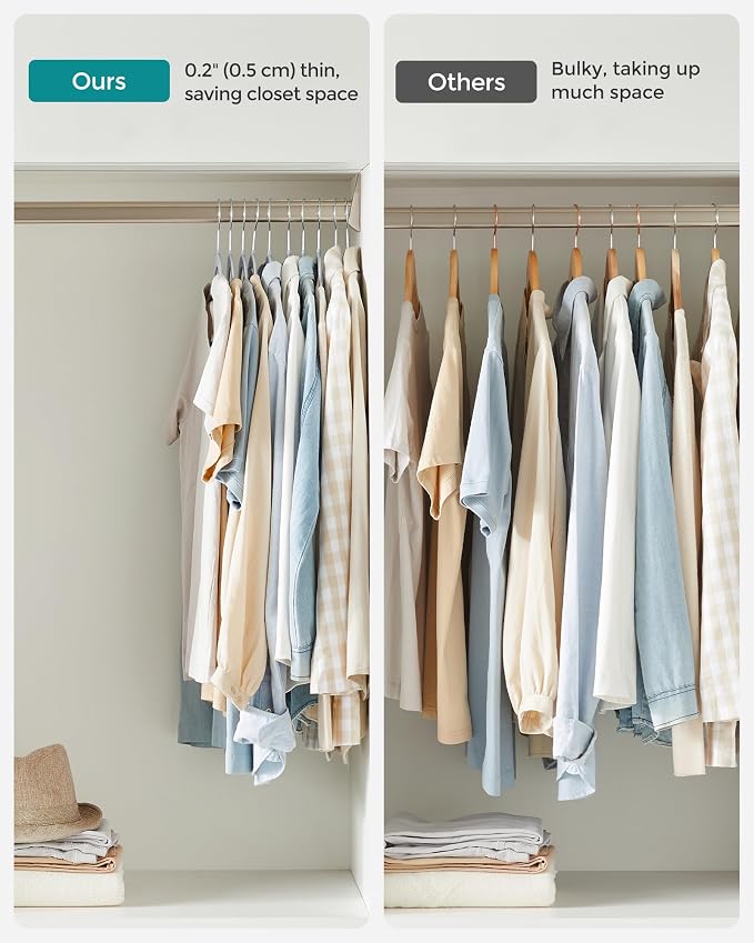 SONGMICS Clothes Hangers, Space-Saving, Light Gray and Dark Gray UCRP0050G01 - Image 7