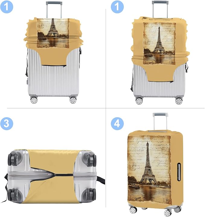 Luggage Cover Washable Suitcase Protector Anti-scratch Suitcase cover Fits - Image 4