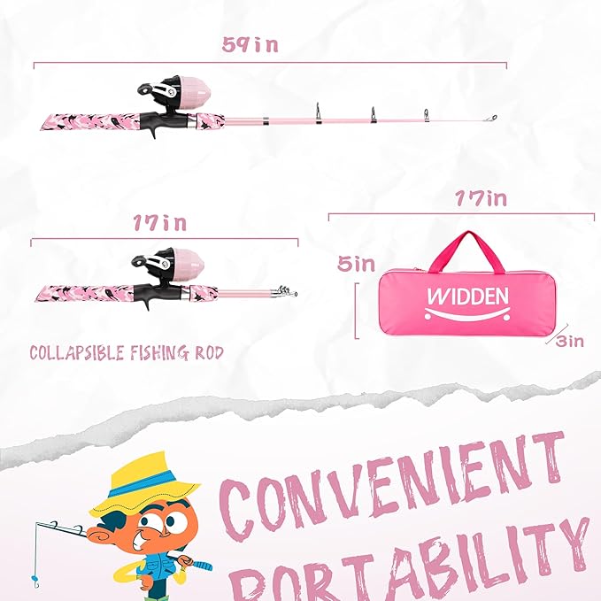 Kids Fishing Pole, Portable Telescopic Kids Fishing Poles - Image 2