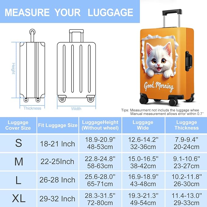 Luggage Cover Washable Suitcase Protector Anti-scratch Suitcase cover Fits - Image 6