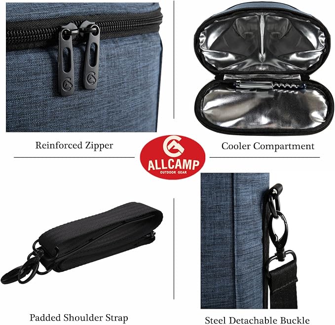 ALLCAMP 2 Bottle Wine Tote Carrier - Image 3