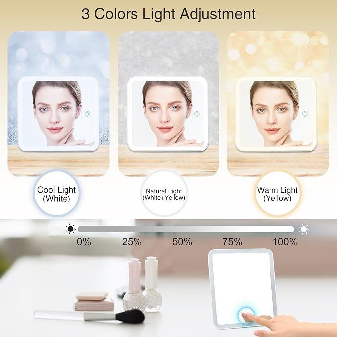Relavel Travel Makeup Bag With Light Up Mirror, Cosmetic Train Case with LED - Image 2