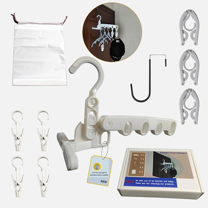 Over The Door Hooks Hanger, Foldable Portable Folding Hangers, Hanging Rack by ZCircle