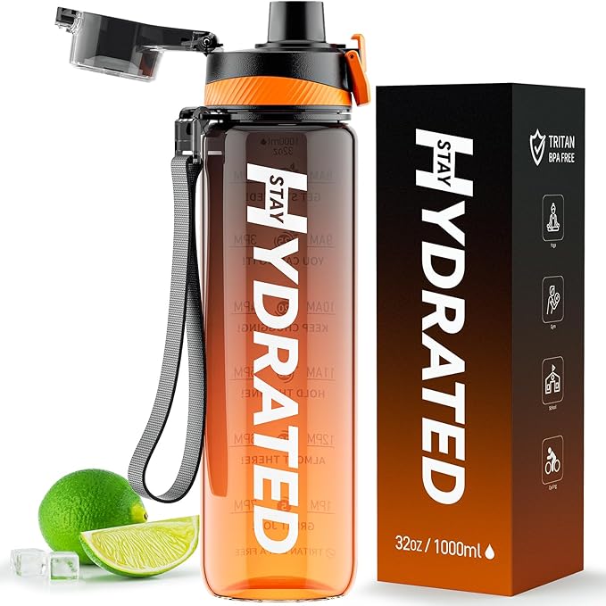 Water Bottle, 32 oz Motivational Water Bottles by Mevoly