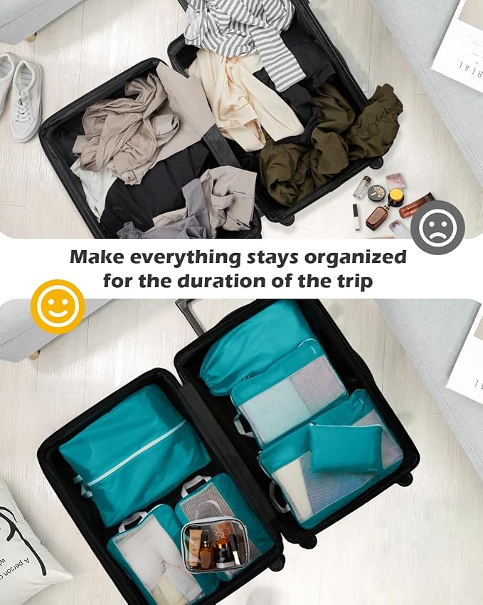 Gonex 8 Set Compression Packing Cubes, Expandable Mesh Organizer - Image 8