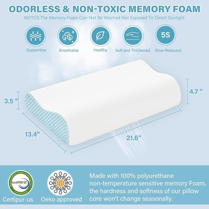 Memory Foam Cooling Bed Pillows - Image 6