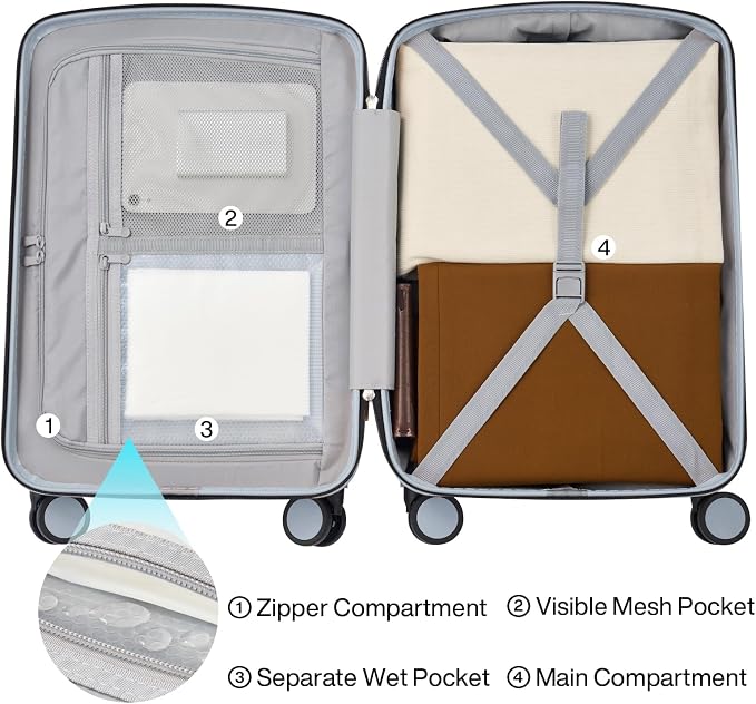 Hanke 20 Inch Hard Shell Suitcases - Image 6