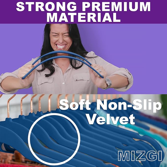 MIZGI Premium Velvet Hangers Heavy Duty - Image 2