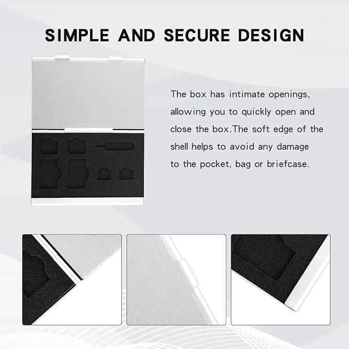 Aluminum SIM Card Case, 19Slots Ultrathin SIM Card Holder, Fit - Image 6