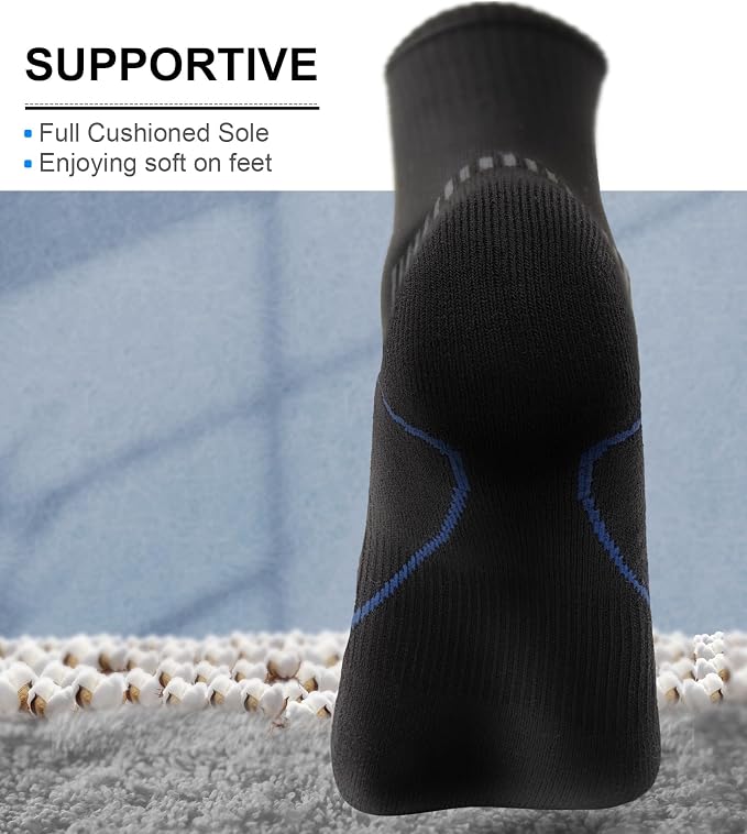 BULLIANT Compression Socks for Men 6Pairs, Athletic Crew Socks Cushioned For - Image 3
