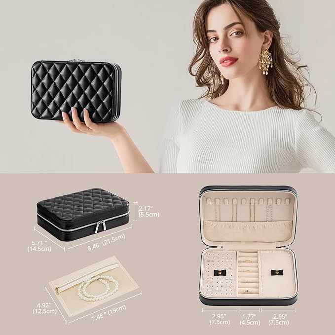 Lolalet Travel Jewelry Case for Women, Travel Jewelry Organizer Box - Image 7