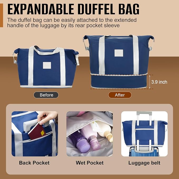 Romswi 3-Piece Carry-On Luggage Set - Image 8