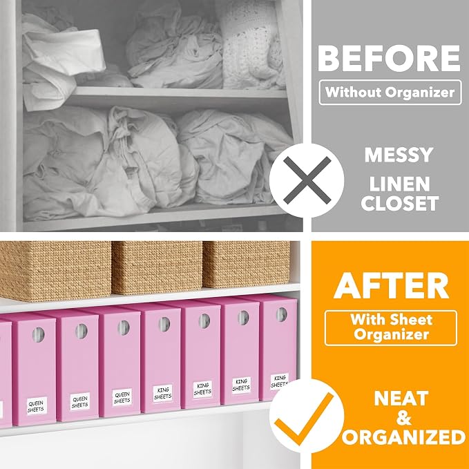 SpaceAid 8 Pack Bed Sheet Organizers and Storage, Foldable Organizer - Image 2