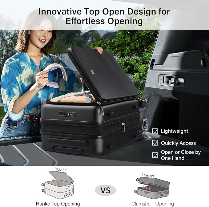 Hanke Hardside Expandable Carry On Luggage, 20 Inch Top Opening Trunk Luggages - Image 4
