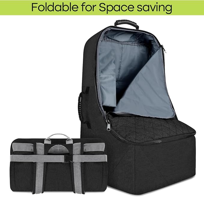Padded Car Seat Travel Bag for Airplane, Heavy Duty Backpack for Air Travel - Image 3