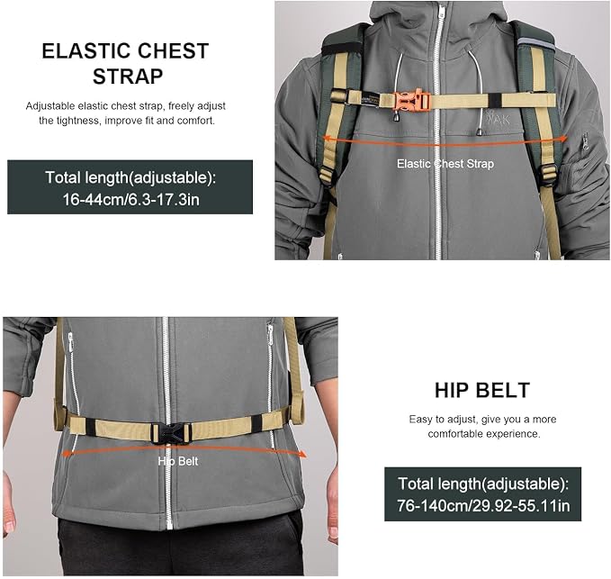 MOUNTAINTOP Hiking Backpack 35L Travel Backpack Lightweight Daypack - Image 8