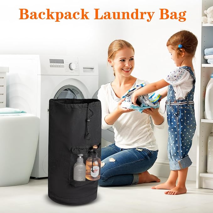 Canvas backpack laundry bag, laundry backpack - Image 6