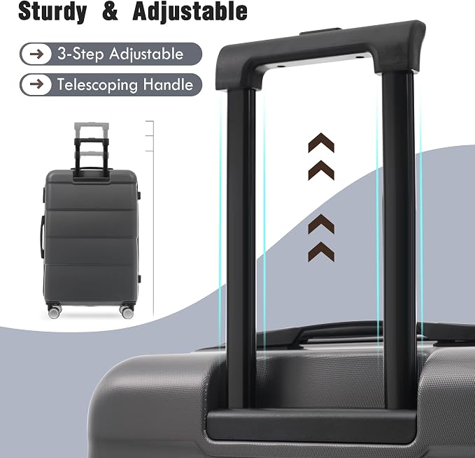Merax Luggage Sets of 3 Piece Carry on Suitcase Airline Approved, Hardcase - Image 5