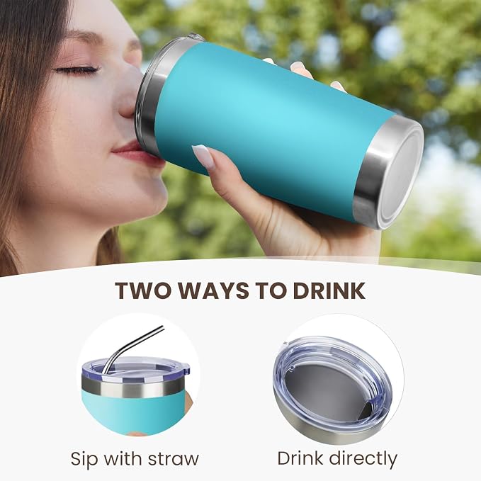 MEWAY 20oz Tumbler 8 Pack Double Wall Vacuum Insulated Travel Mug Bulk - Image 3