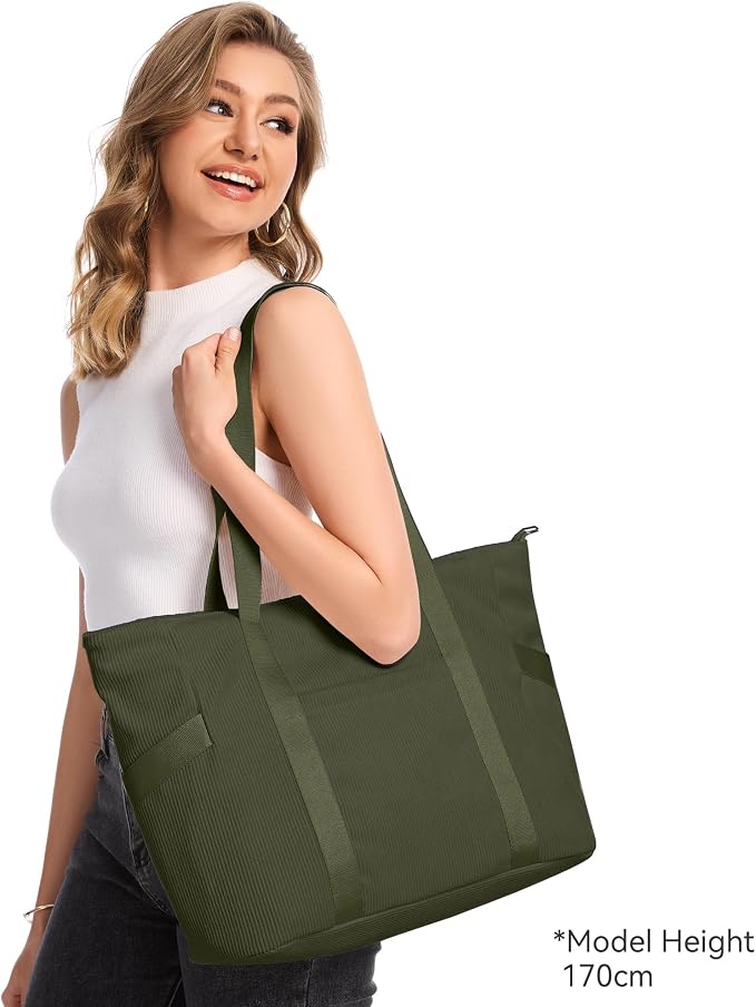 Tote Bag for Women with Zipper, Travel Tote Bags with Compartments Large - Image 2