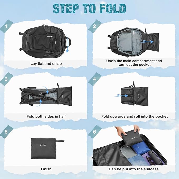 G4Free Packable Hiking Backpack 20L Lightweight Foldable Travel Daypack - Image 7