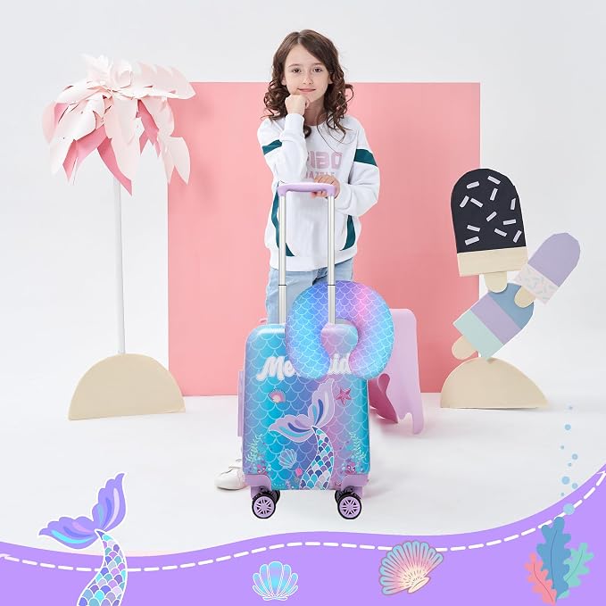 Cute Mermaid Kids Luggage Set 2 piece Kids Suitcase - Image 6