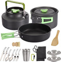 PELLOR Camping Cookware Set, Pans Set and Folding Fork, Lightweight Backpacking by PELLOR
