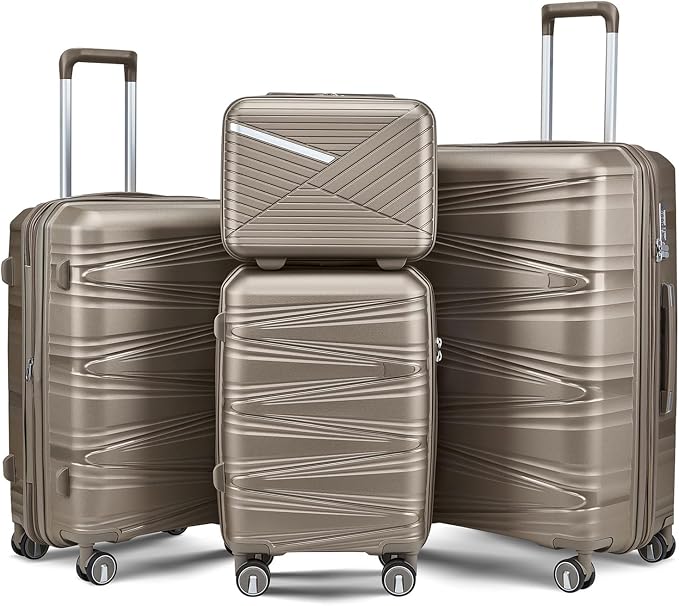 Luggage Set 4 Piece with Spinner Wheel, TSA Approved Expandable Hardshell by Unknown