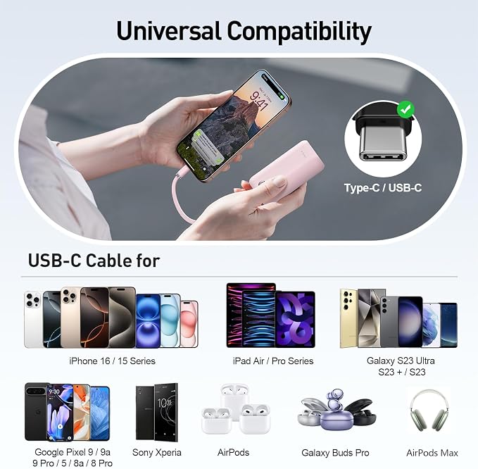 iWALK Mini Portable Charger 10, 22.5W USB-C Fast Charging Power Bank - Image 5