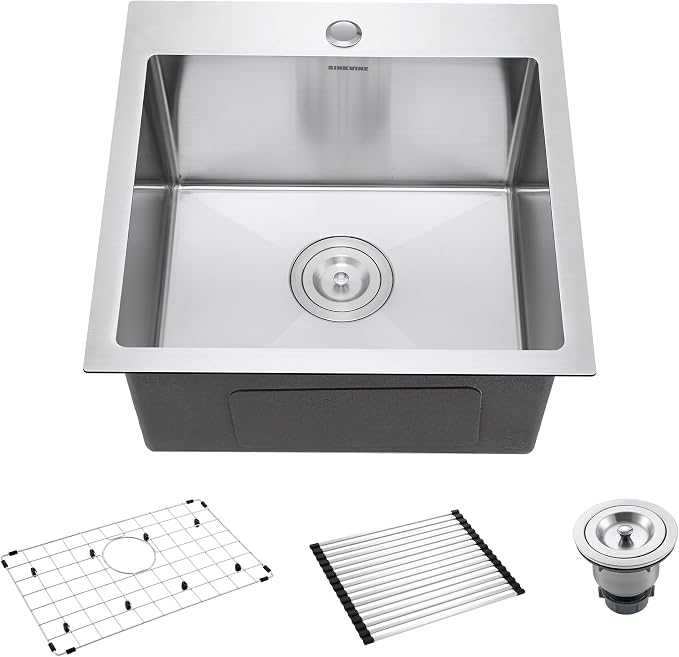 18-Inch Bar Sink Drop-In, SINKVINE Stainless Steel Kitchen Sink by SINKVINE