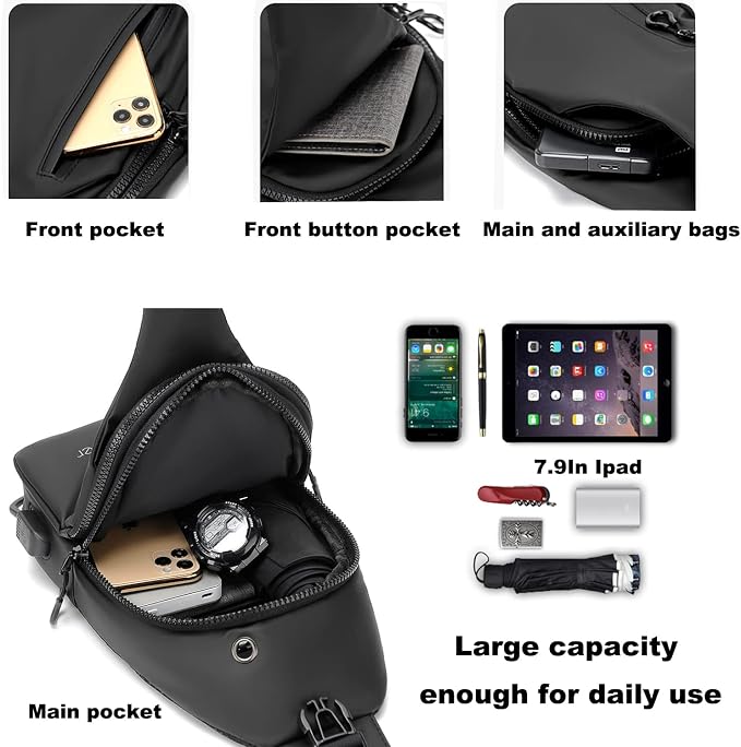 Waterproof Sling Bags Mens Shoulder Crossbody Backpack - Image 5