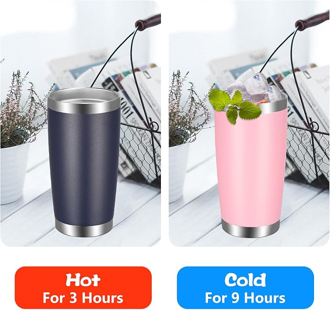 VEGOND 20oz Tumbler with Lid and Straw Stainless Steel Tumbler Cup Vacuum - Image 5