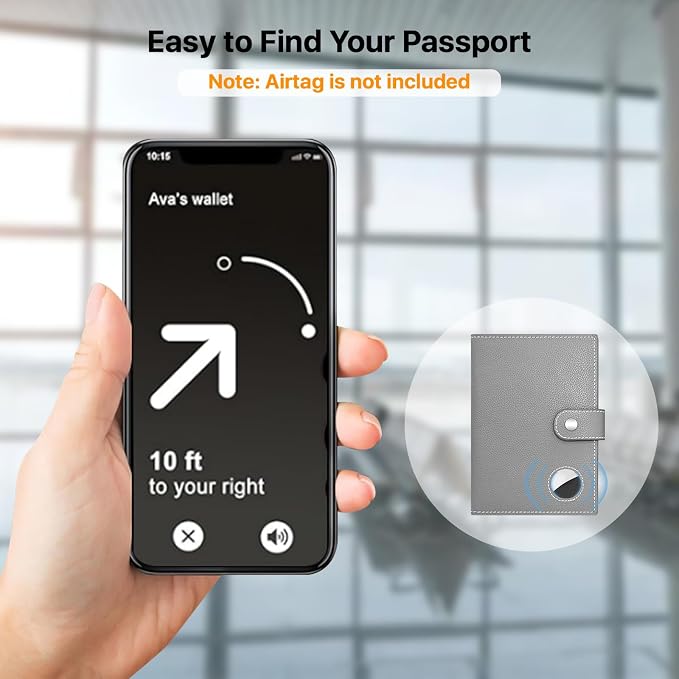 Genuine Leather Passport Holder, RFID Blocking Travel Wallet - Image 4