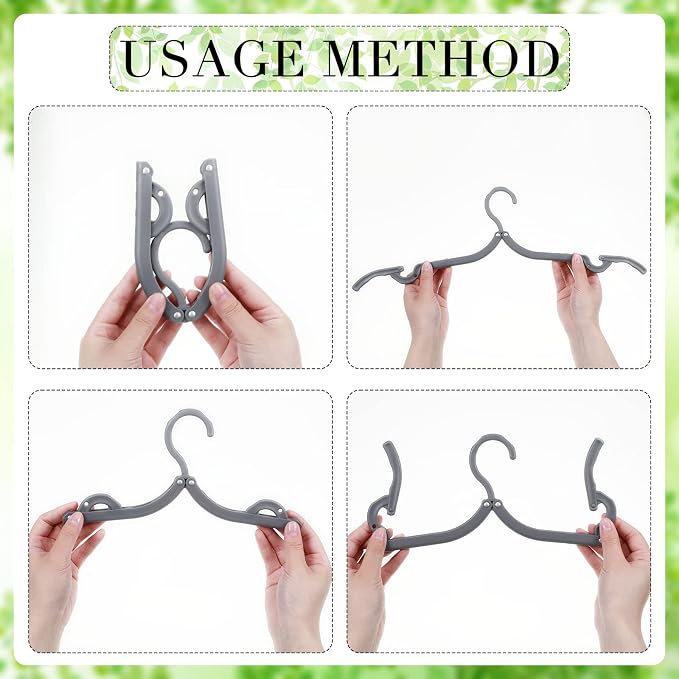 12 Pieces Folding Travel Hangers Foldable - Image 3