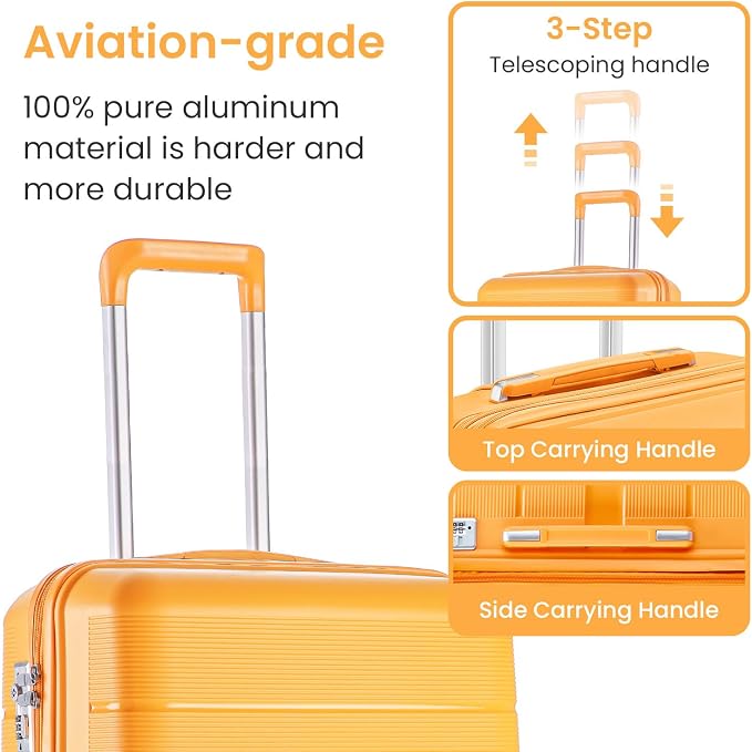 Campfun Luggage 4 Piece Sets, Expandable Carry On Luggage Set Hardshell PP - Image 4