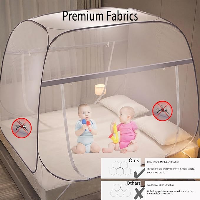 CMINGJ Mosquito Net for Bed, Portable pop up Mosquito Netting - Image 2