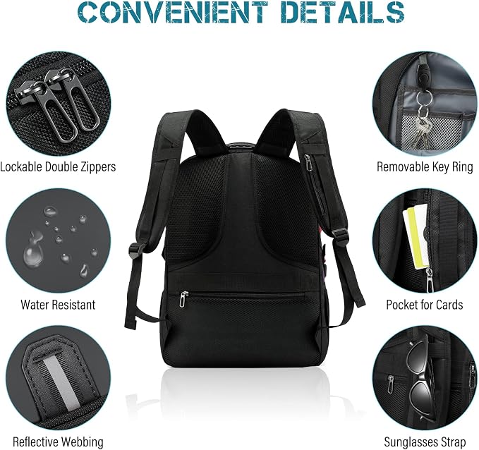 LOVEVOOK 17 inch Travel Laptop Backpack, Waterproof, Anti-Theft - Image 5