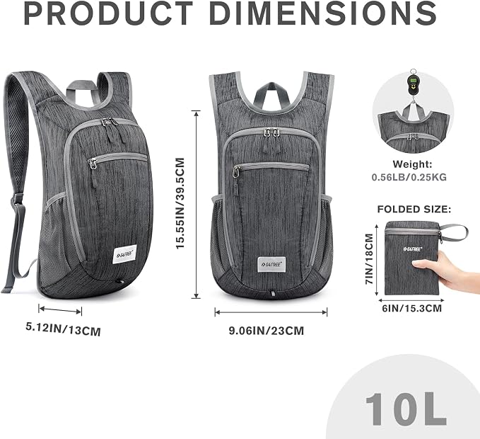 G4Free 10L/15L Hiking Backpack Lightweight Packable Hiking Daypack Small Travel - Image 4