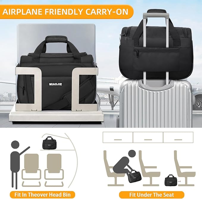 Underseat Carry On Luggage Lightweight Travel Tote Weekender Bag Overnight - Image 5