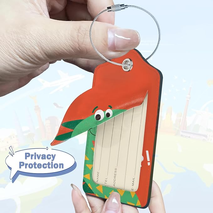2 Pack Luggage Tags, Leather Suitcase Tags - Image 5