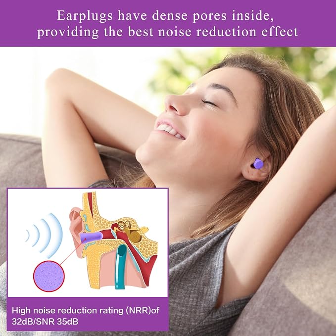 30Pair Soft Foam EarPlugs, 32dB Disposable Sound Blocking Noise Cancelling Ear - Image 3