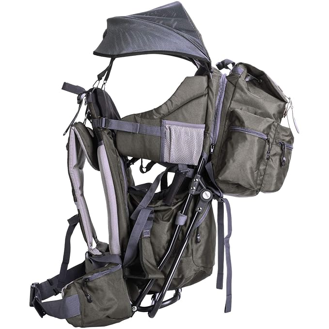 ClevrPlus Urban Explorer Child Carrier Hiking Baby Backpack, Olive Green - Image 4