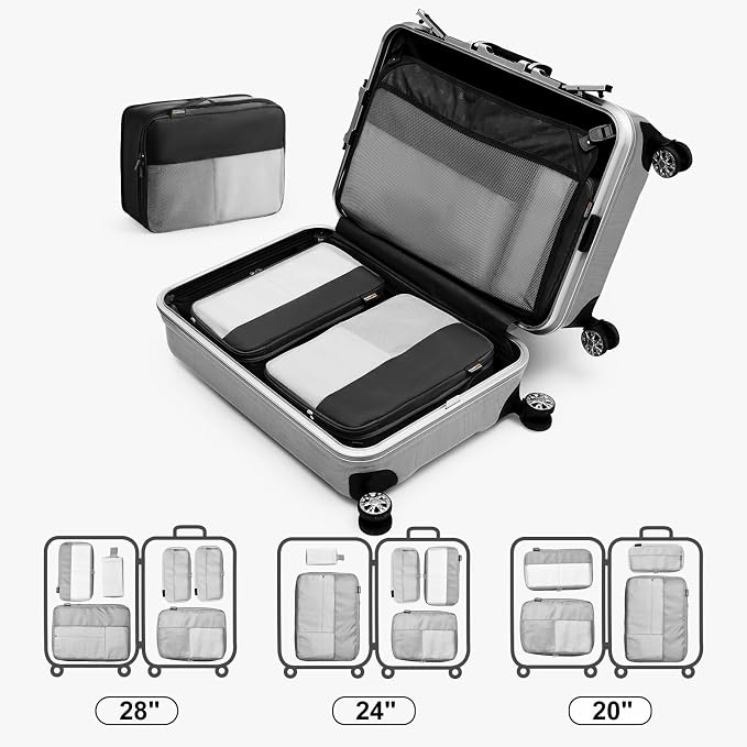 Compression Travel Packing Cubes, 6 Set Expandable Luggage Organizer Bags - Image 7