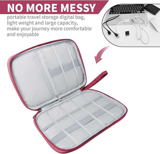 Electronics Travel Organizer, Portable Waterproof Electronic Travel Storage Bag - Image 3