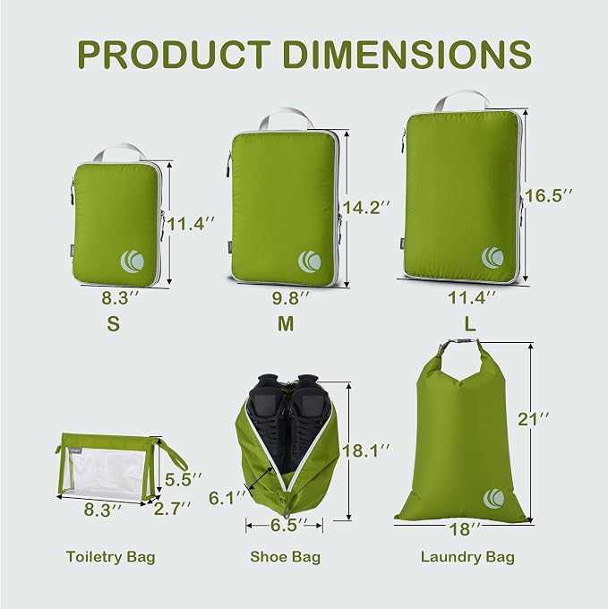 Cipway Compression Packing Cubes, Lightweight Travel Luggage Organizers - Image 4