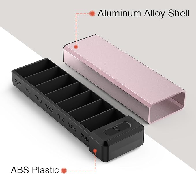 HEIYING Pill Organizer with Aluminum Shell - Image 2