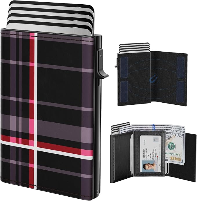 typecase Mens Wallet Card Holder: Pop Up Aluminum Case, Carbon Fiber Leather by typecase