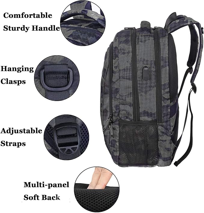 MATEIN Travel Backpack with USB, Sturdy College School Backpack - Image 5