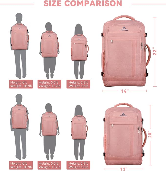 Travel Laptop Backpack for Women, 50L Expandable Extra Large Backpack, Carry On - Image 8